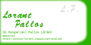 lorant pallos business card